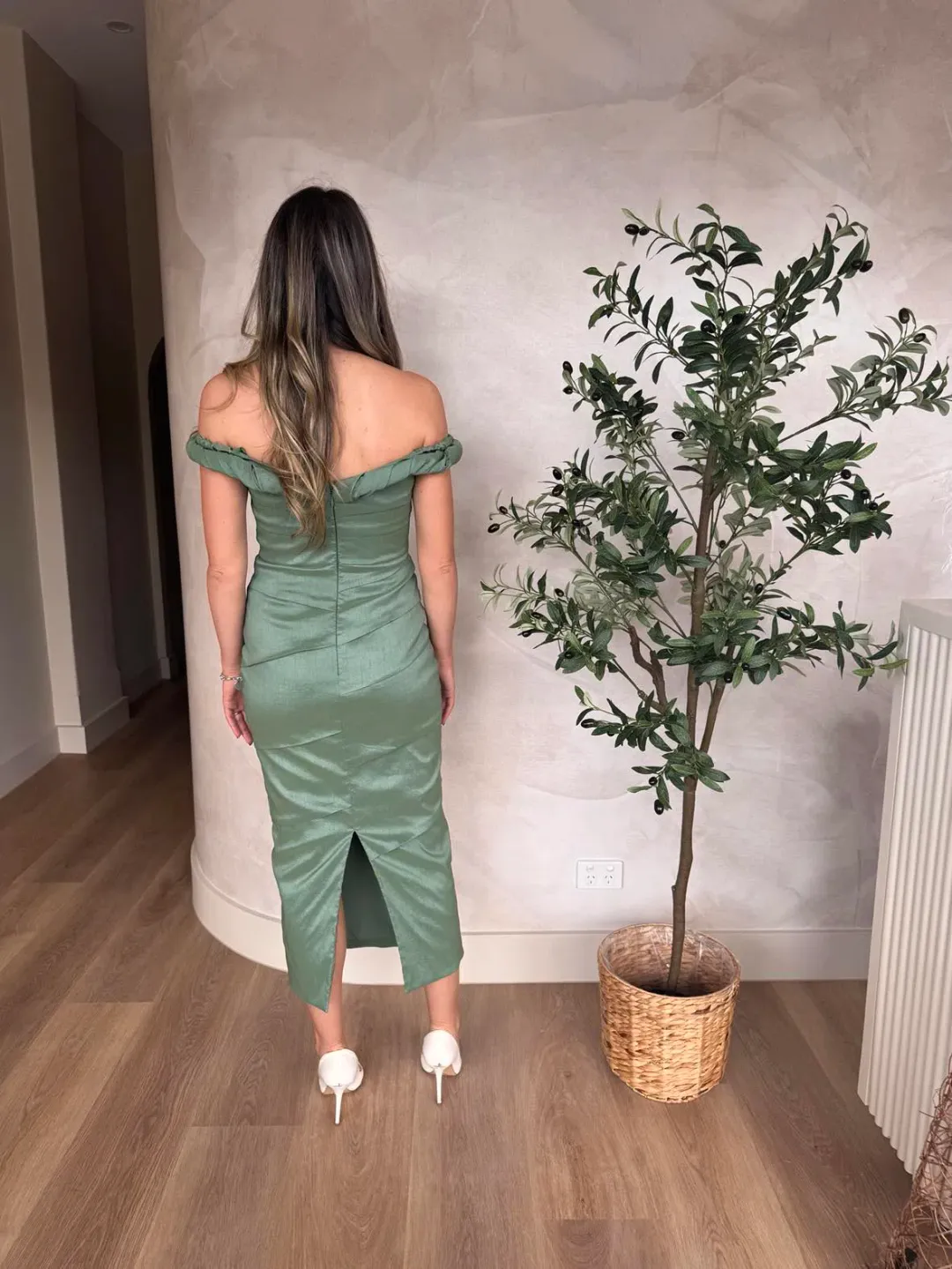 Rachel Gilbert Asha Dress in Sage Size AU 10   for rent on The Volte - main image