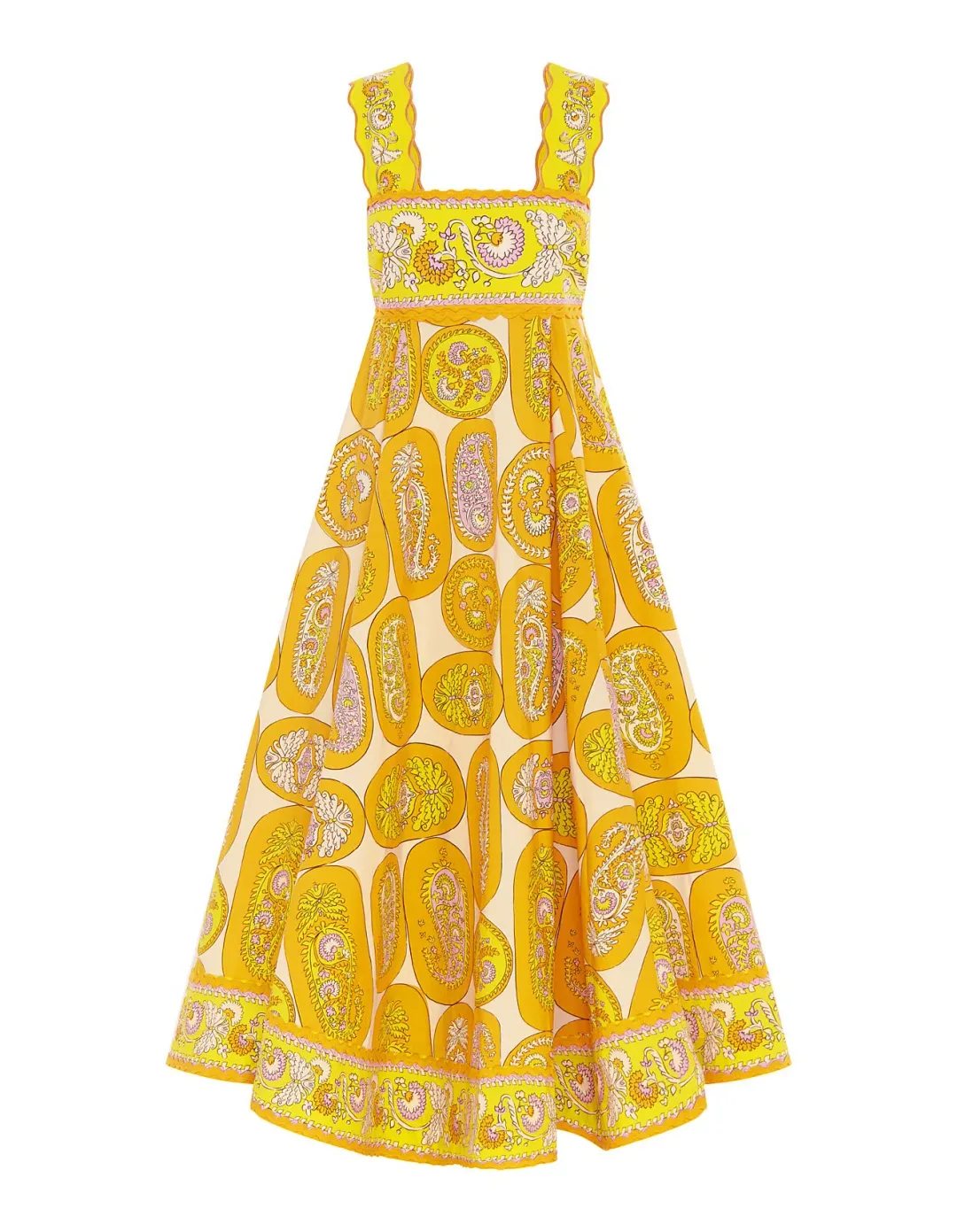 Alemais Diana Summer Dress Yellow Print Size AU 8  for rent on The Volte - main image