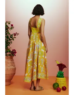 Alemais Diana Summer Dress Yellow Print Size AU 8  for rent on The Volte - image 3