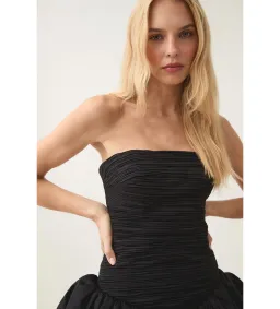 Aje Violette Bubble Hem Mini Dress Black Size AU 10 for rent on The Volte - image 2