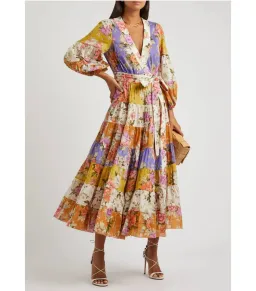Zimmermann Pattie Wrap Midi Dress In Spliced Size 1 / AU 10 for rent on The Volte - image 1