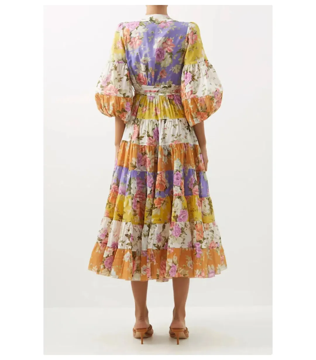 Zimmermann Pattie Wrap Midi Dress In Spliced Size 1 / AU 10 for rent on The Volte - main image