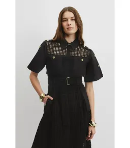 Country Road Utility Mesh Midi Dress Black Size 12 for rent on The Volte - image 2