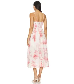 Zimmermann Waverley Corset Midi Dress in Pink Palm Size 0 / AU 8  for rent on The Volte - image 2
