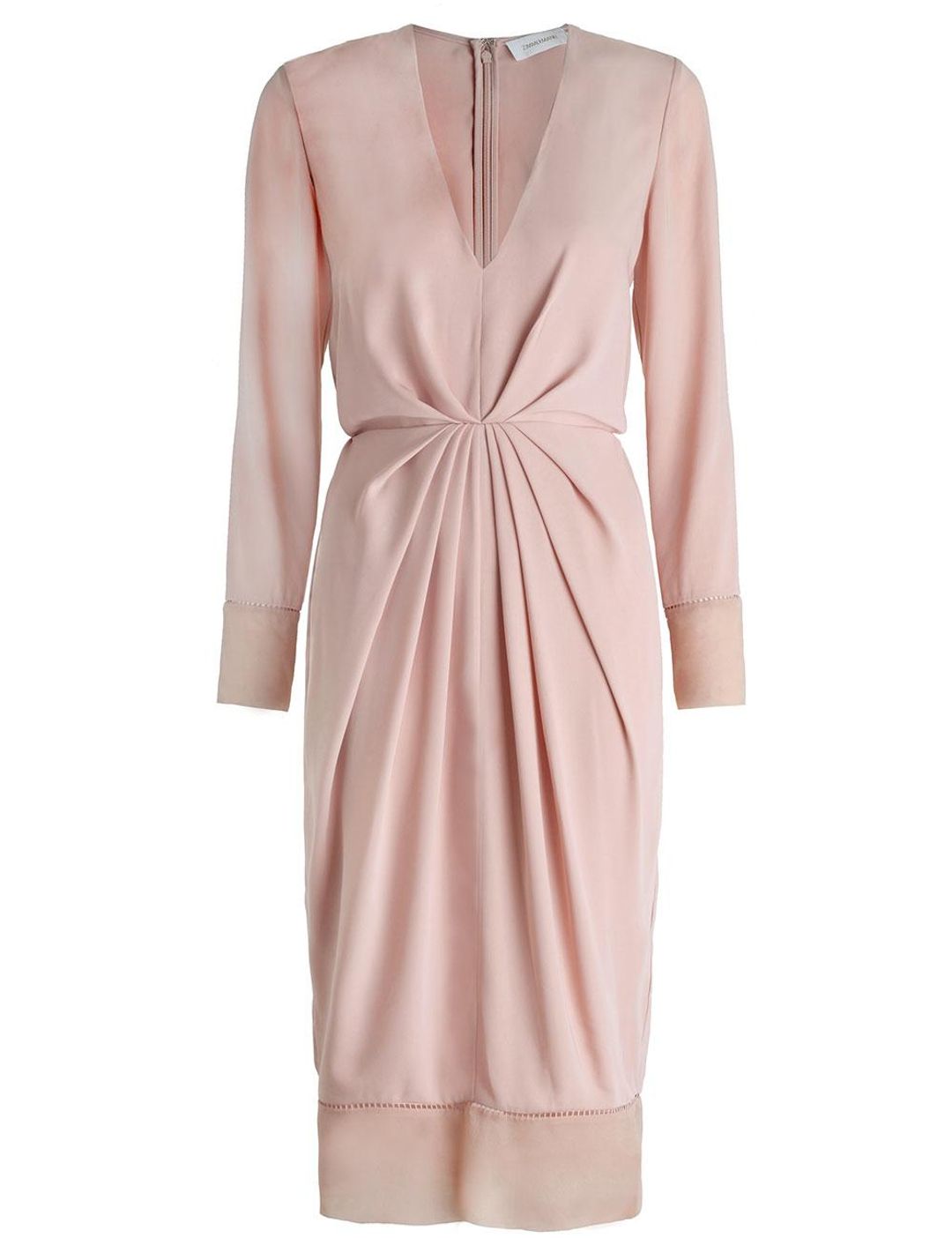 Zimmermann Ray Plunge Dress Pink Size 1/ AU 10 for rent on The Volte - main image