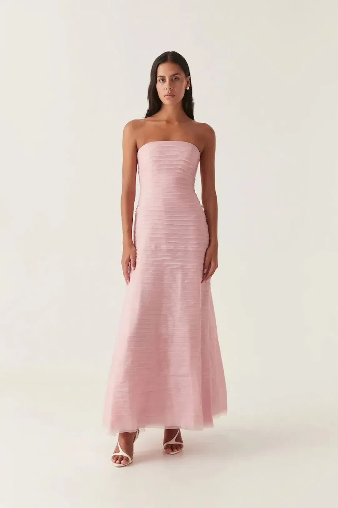 Aje Soundscapes Maxi Dress in Chalk Pink Size 6  for rent on The Volte - main image