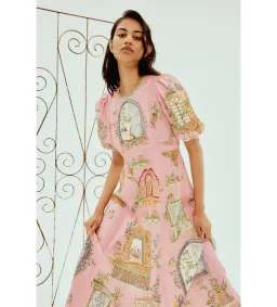 Alemais Monte Midi Dress Pink  Size 8 for rent on The Volte - image 2