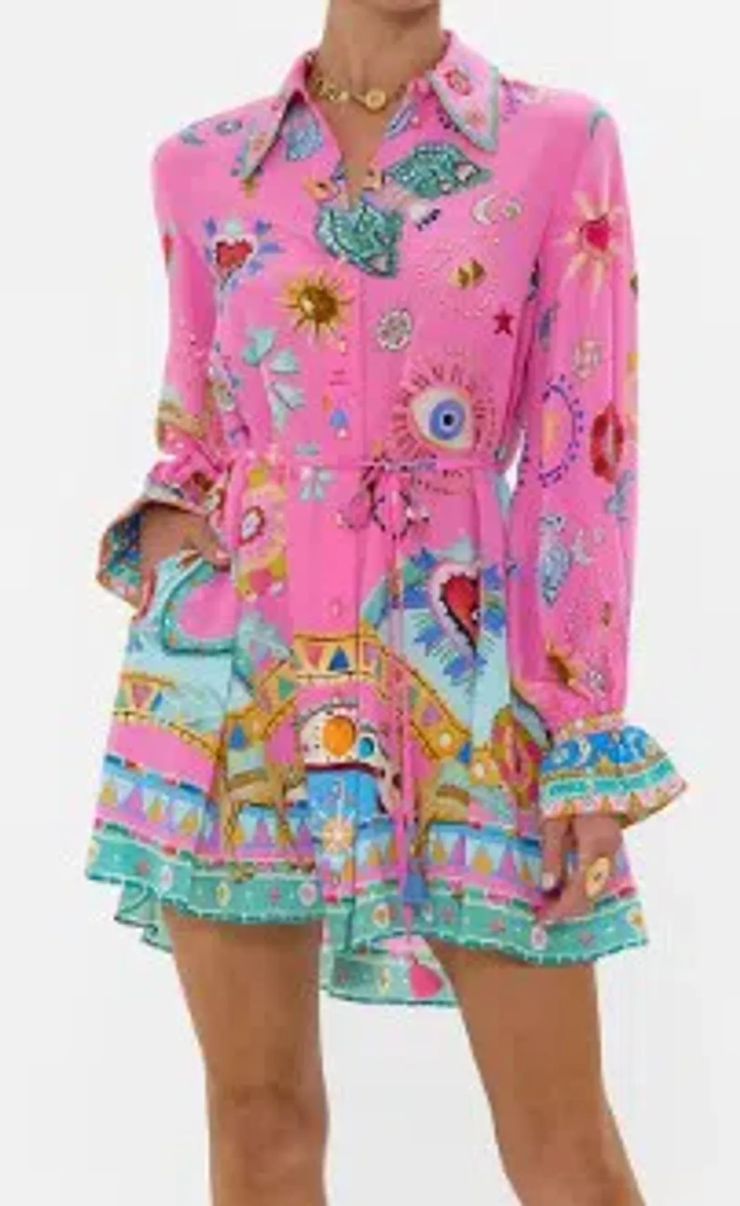 Camilla Shift Shirt Dess Rainbow Roads Size XS/Au 8  for rent on The Volte - main image