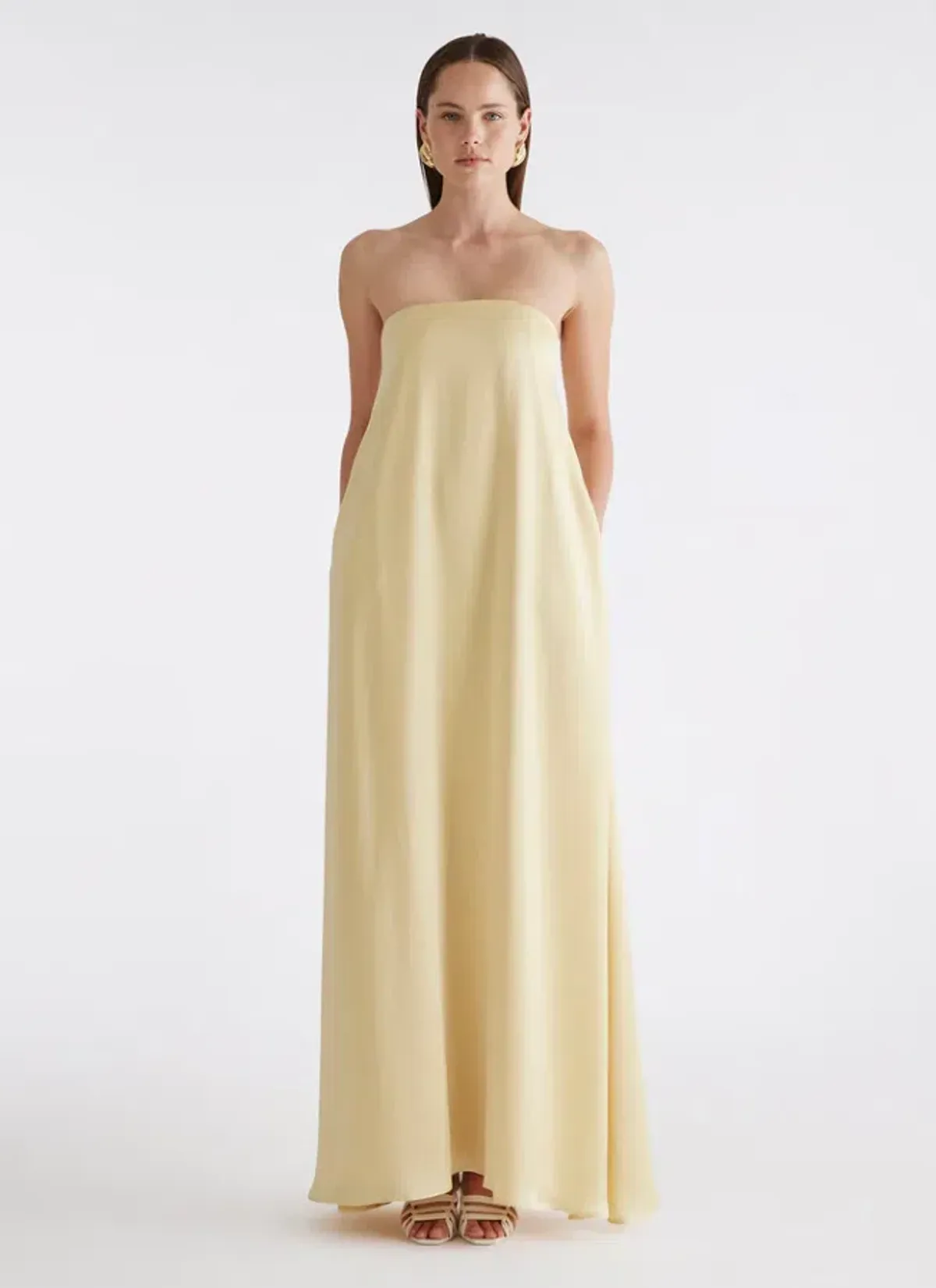 Anna Quan Delfina Dress in Champagne Size 6 for rent on The Volte - main image