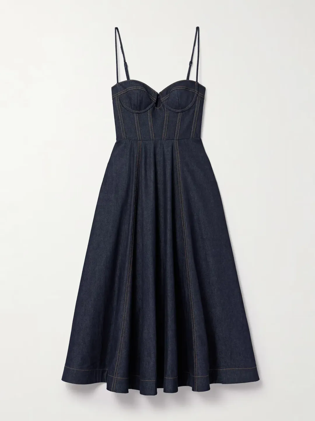 Zimmermann Crush Denim Bustier Midi Dress Navy Size 0P/Au 6  for rent on The Volte - main image
