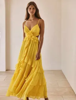 Forever New Harper Ruffle Maxi Dress Daffodil Size 8 for rent on The Volte - image 6