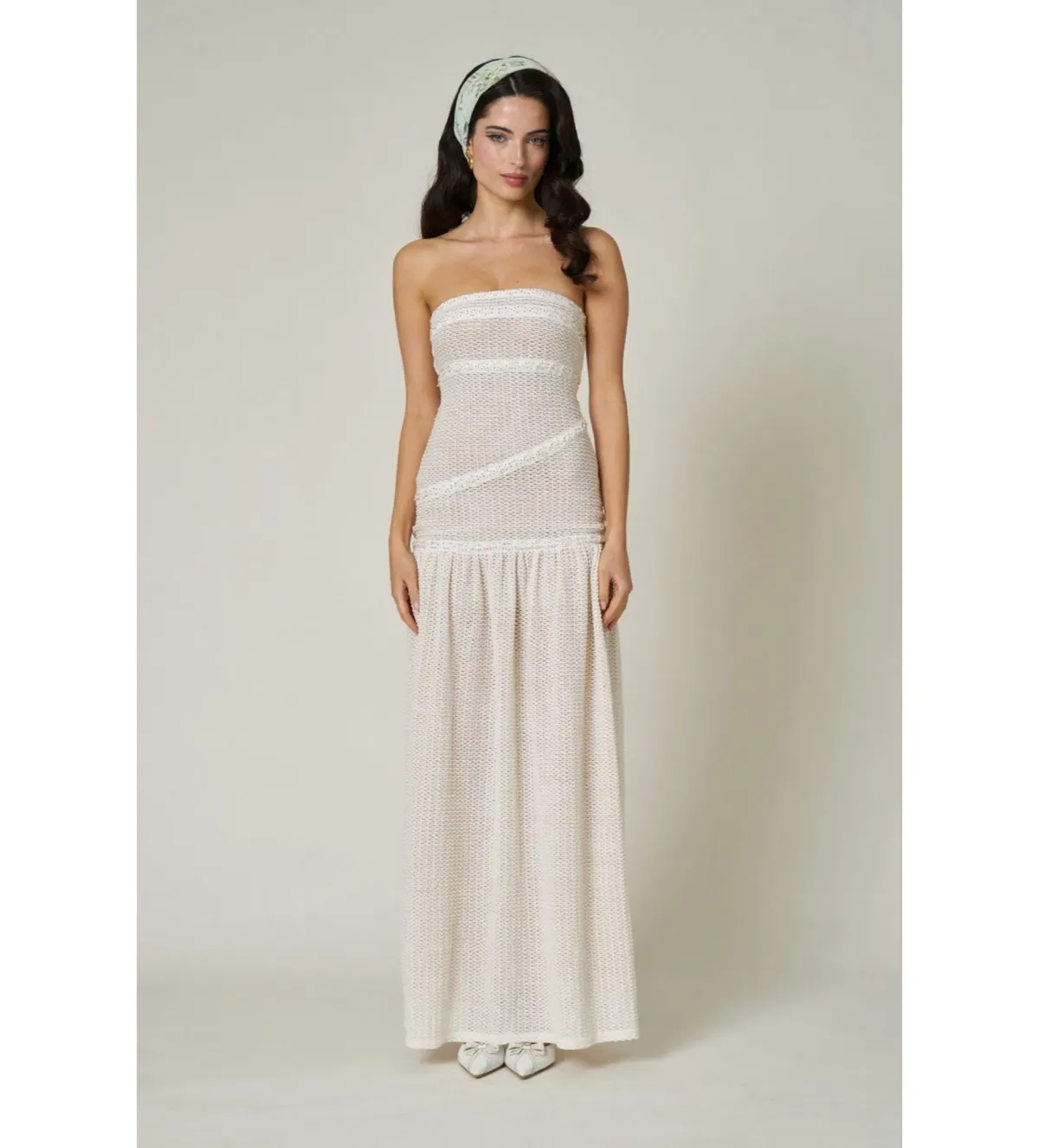 Fait Par Foutch  Colette Dress Ivory Size XS/Au 6  for rent on The Volte - main image