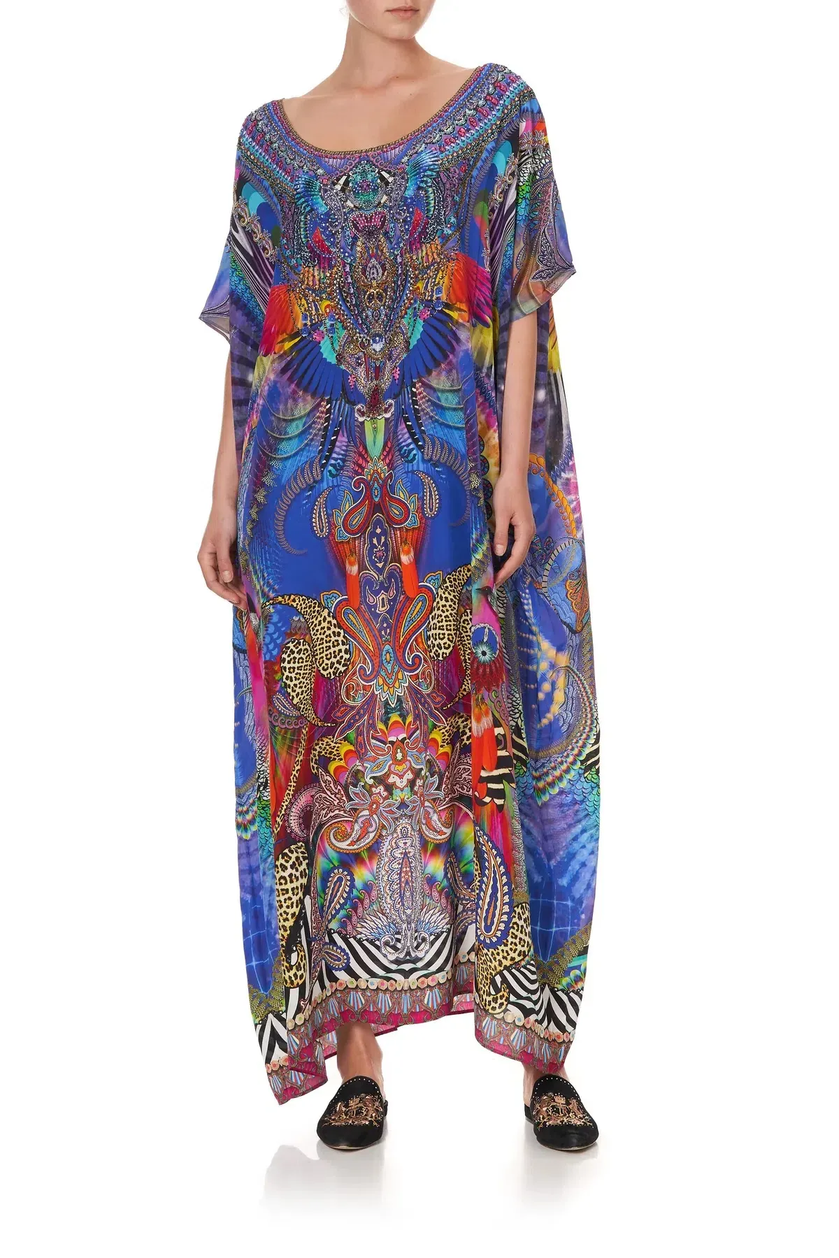 Camilla Psychedelica Round Neck Kaftan One Size for rent on The Volte - main image