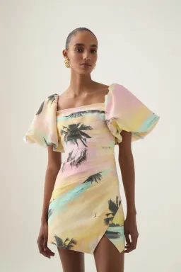 Aje Paradise Wrap Front Mini Dress Sunset Sky Size 14 for rent on The Volte - image 2