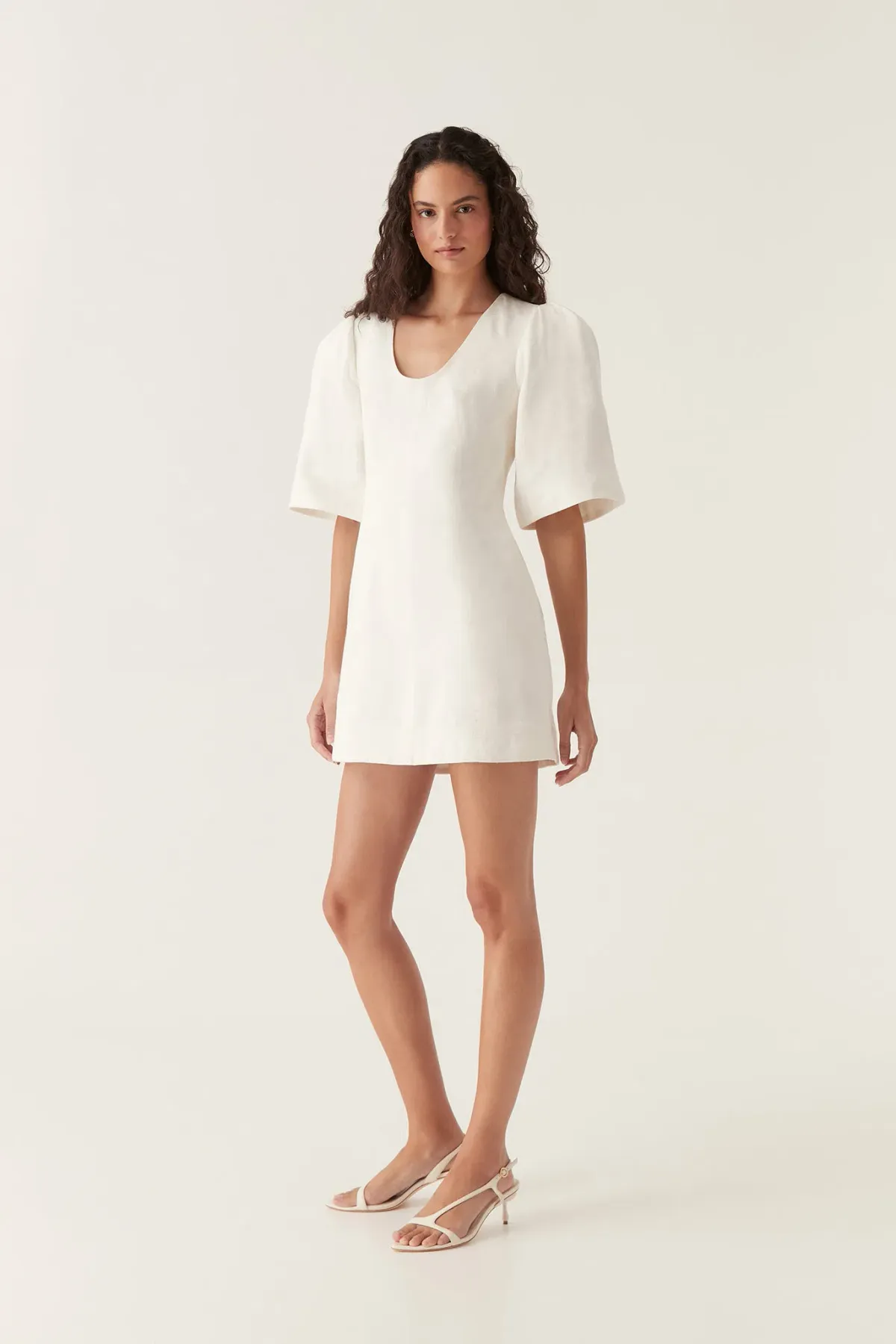 Aje Hunter Twisted Mini Dress Ivory Size 8 for rent on The Volte - main image