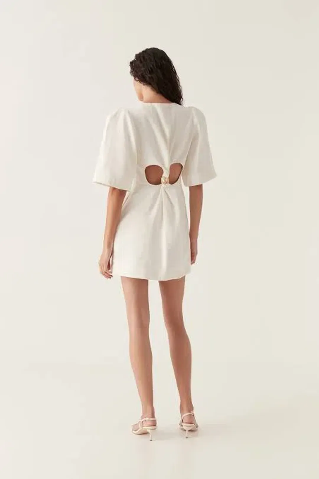 Aje Hunter Twisted Mini Dress Ivory Size 8 for rent on The Volte - main image