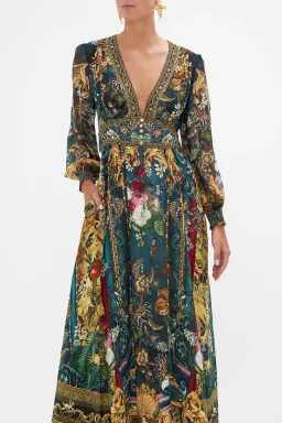 Camilla Long Sleeve Button Maxi Dress with Shaped Waistband Verdis World Size S / AU 10 for rent on The Volte - image 2