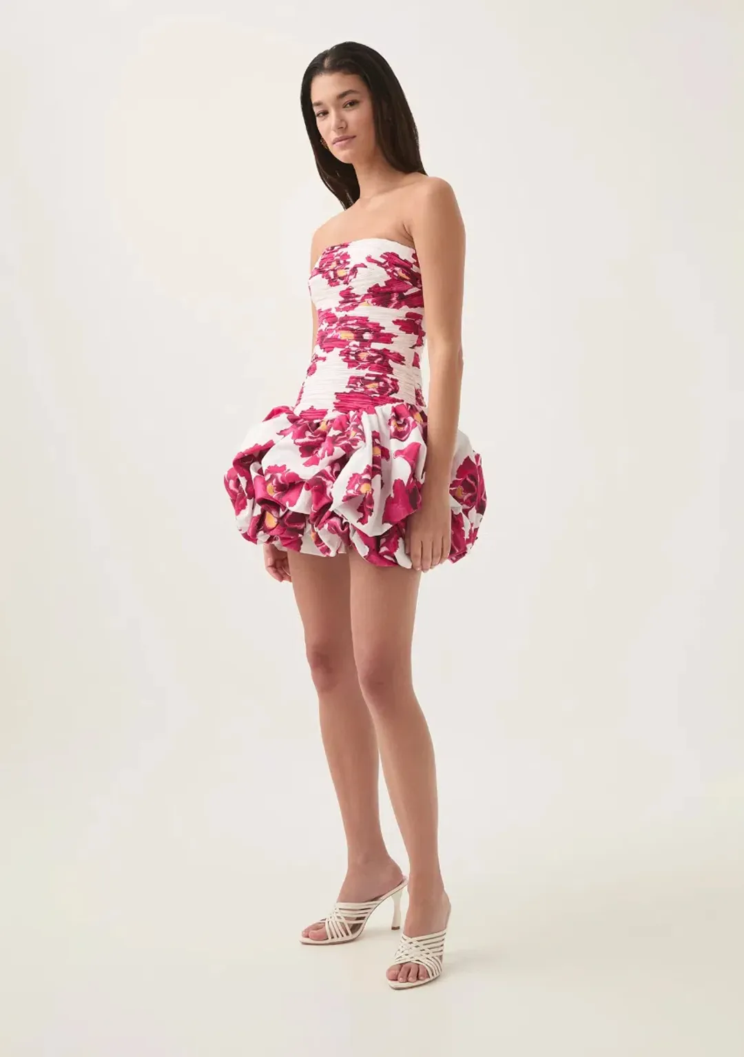 Aje Violette Bubble Hem Mini Dress Boldly Blooming Size 10 for rent on The Volte - main image