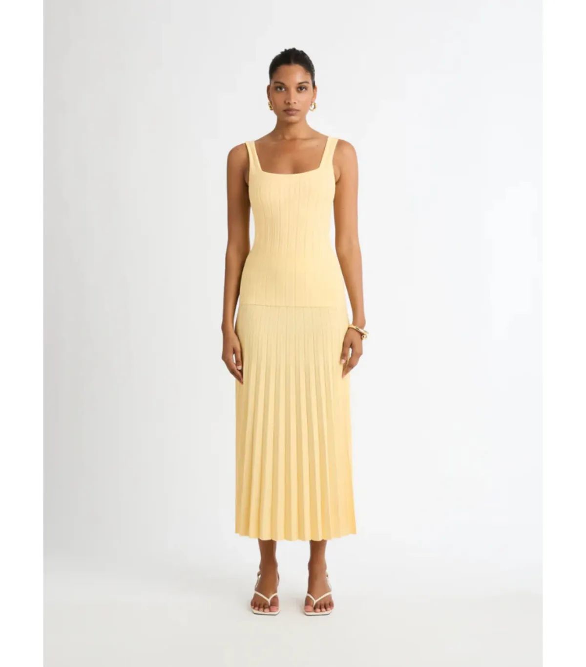 Sheike Elsa Knit Top And Knit Skirt Set Yellow Size AU 6  for rent on The Volte - main image