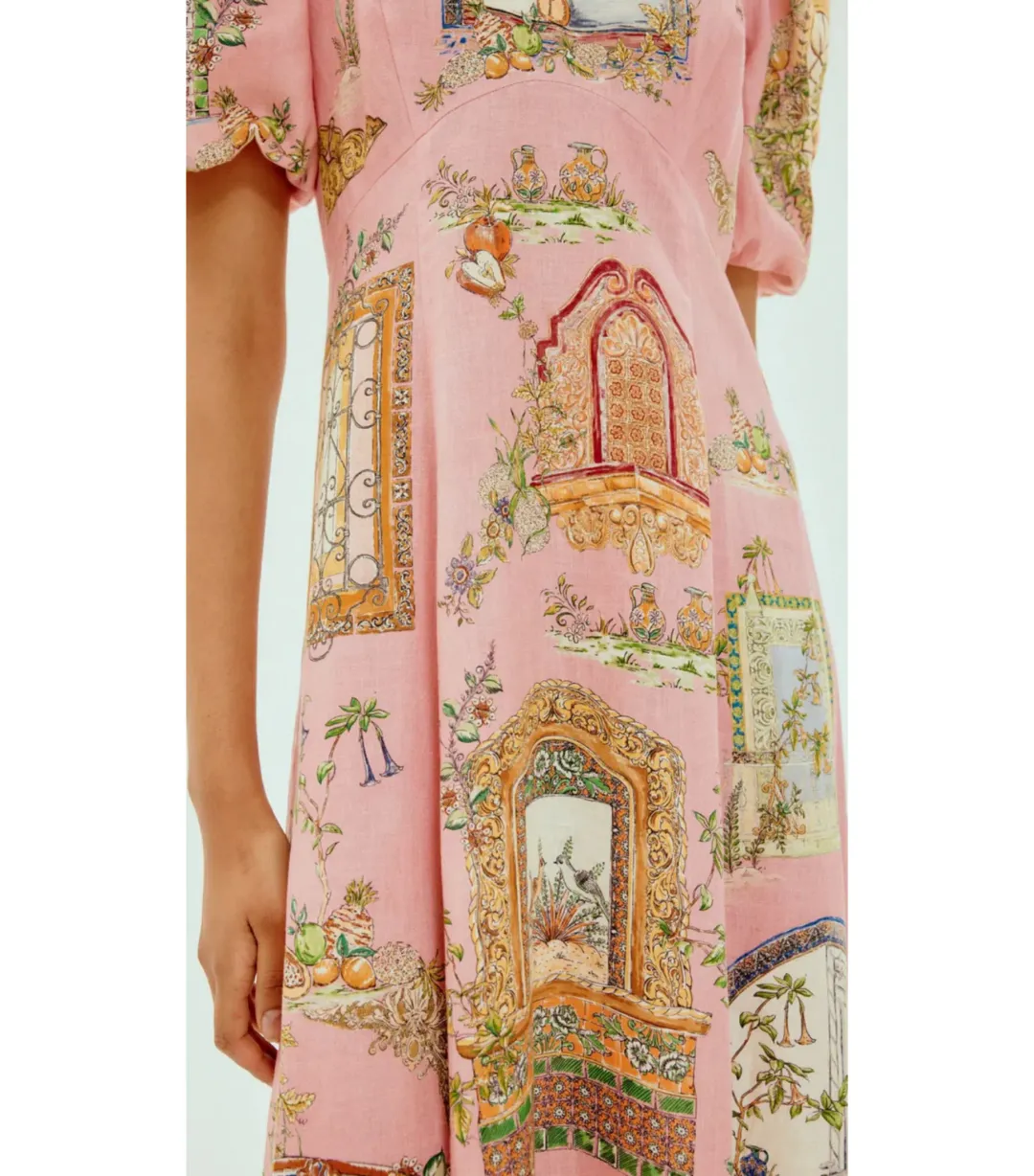 Alemais Monte Midi Dress Pink Size AU 8 for rent on The Volte - main image