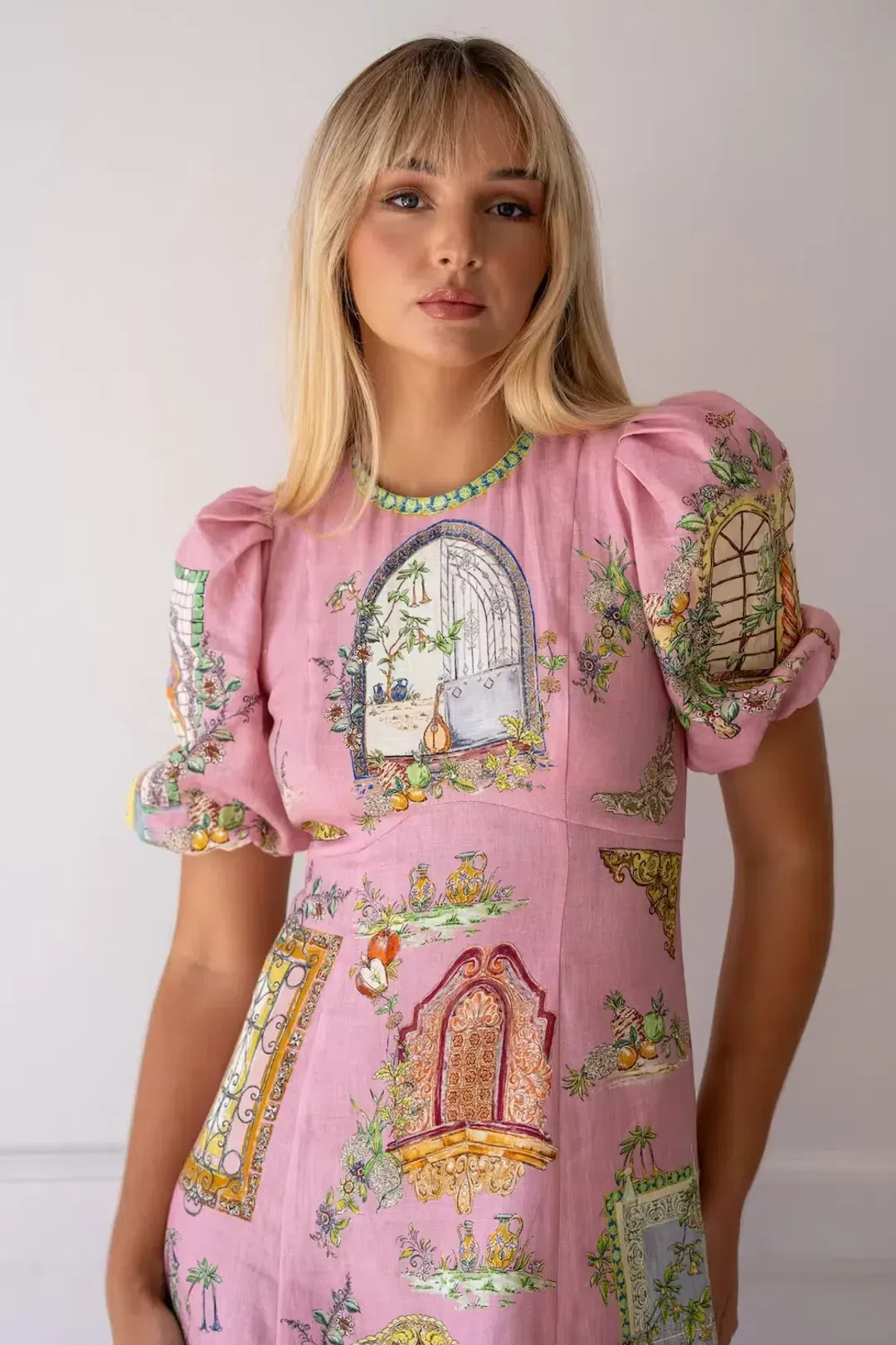 Alemais Monte Midi Dress Pink Size AU 8 for rent on The Volte - main image