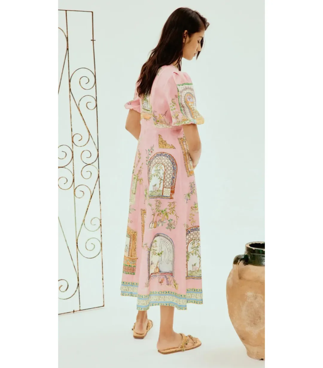 Alemais Monte Midi Dress Pink Size AU 8 for rent on The Volte - main image