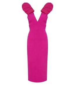 Rebecca Vallance Cupid's Bow Midi Dress Pink Size AU 10 for rent on The Volte - image 5