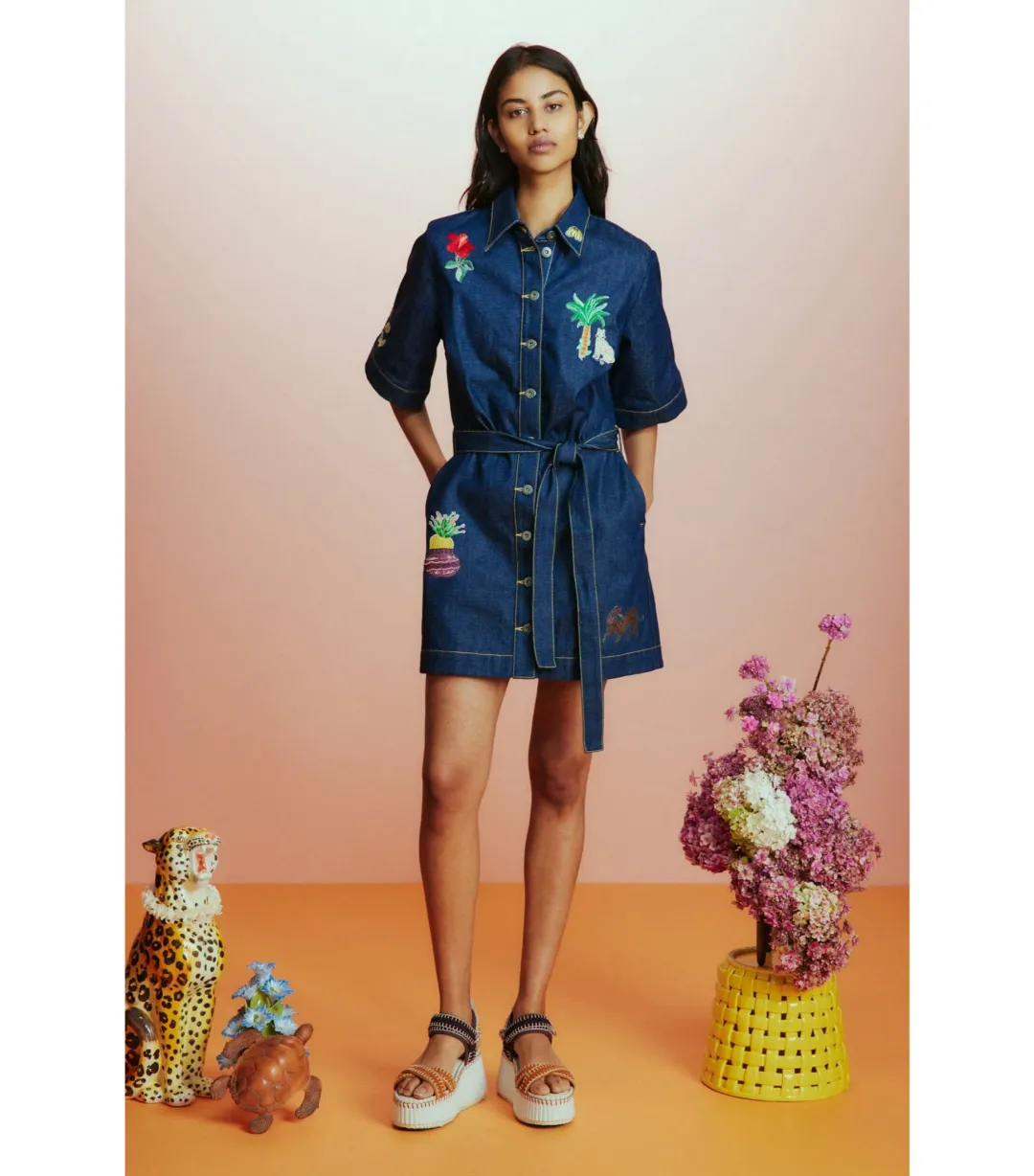 Alemais Jada Mini Dress Denim Blue Size AU 8 for rent on The Volte - main image