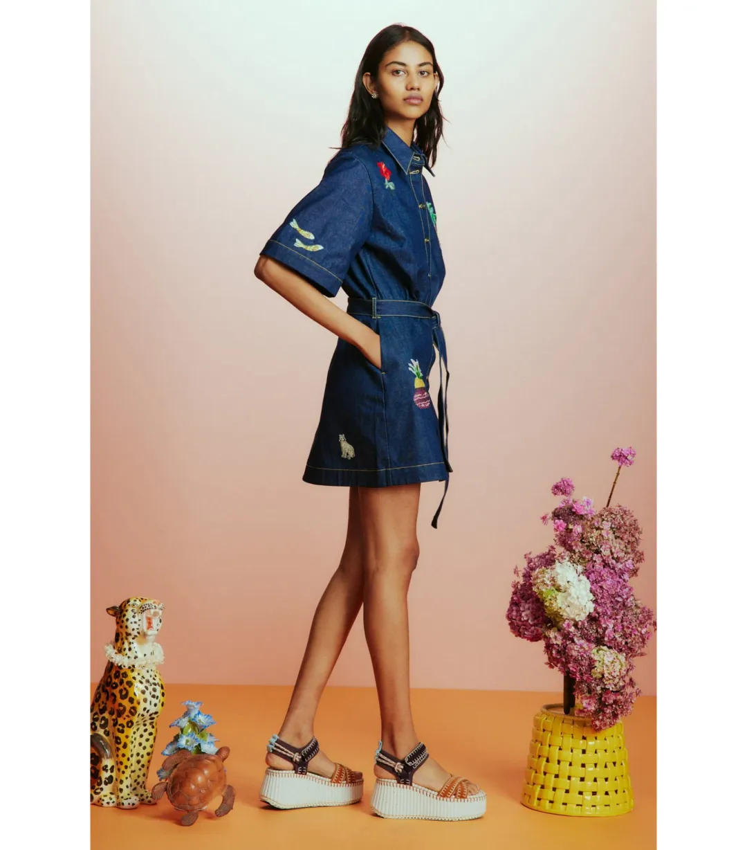 Alemais Jada Mini Dress Denim Blue Size AU 8 for rent on The Volte - main image