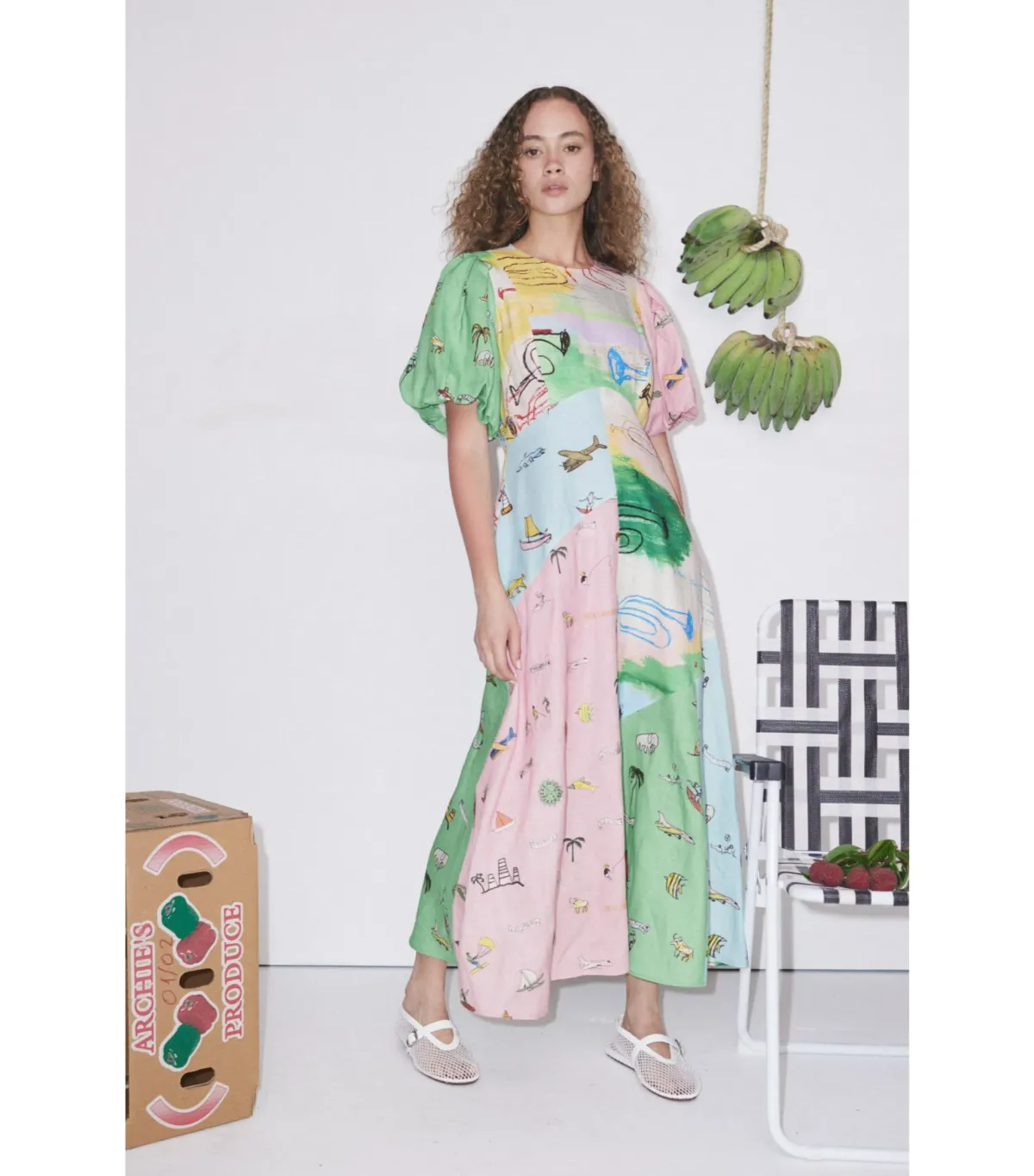 Alemais Jet Midi Dress Multi Size AU 8 for rent on The Volte - main image