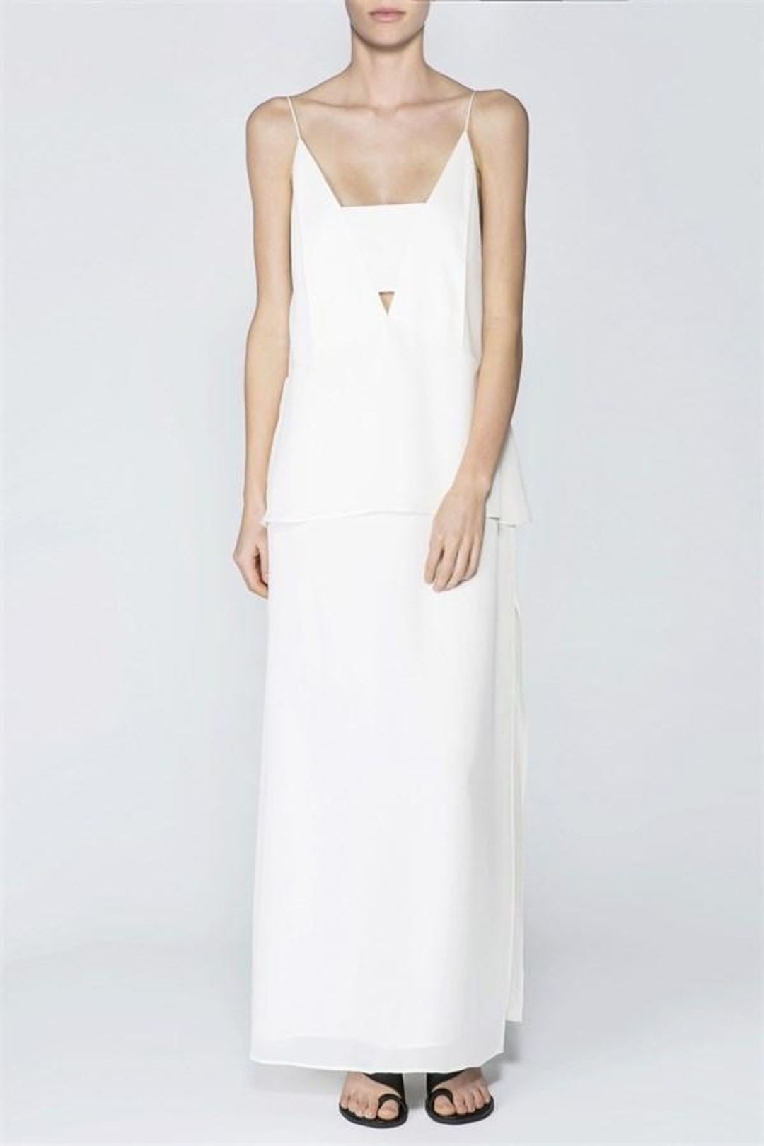 Acler Earle Cami Layered Midi Dress White 8 for rent on The Volte - main image