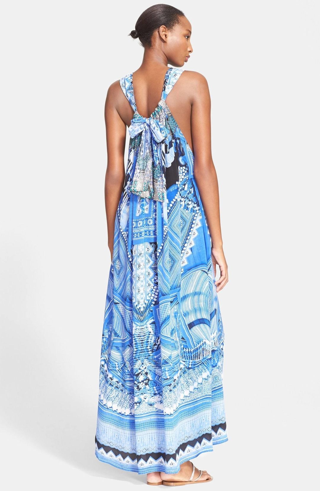 Camilla A World Between The Warp Dress Blue Print Size 12 for rent on The Volte - main image