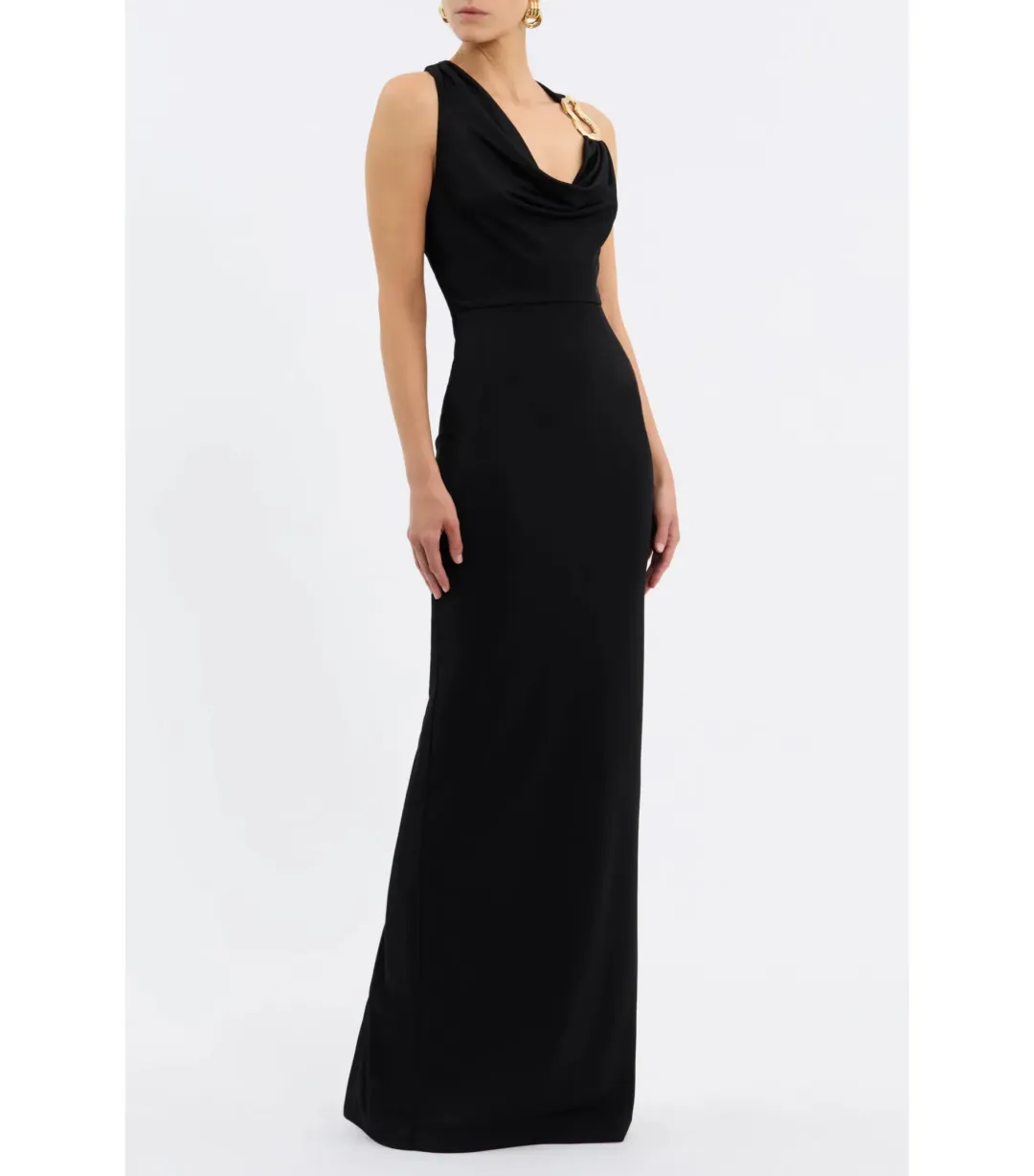 Rebecca Vallance Domenica Halter Gown Black Size AU 6 for rent on The Volte - main image
