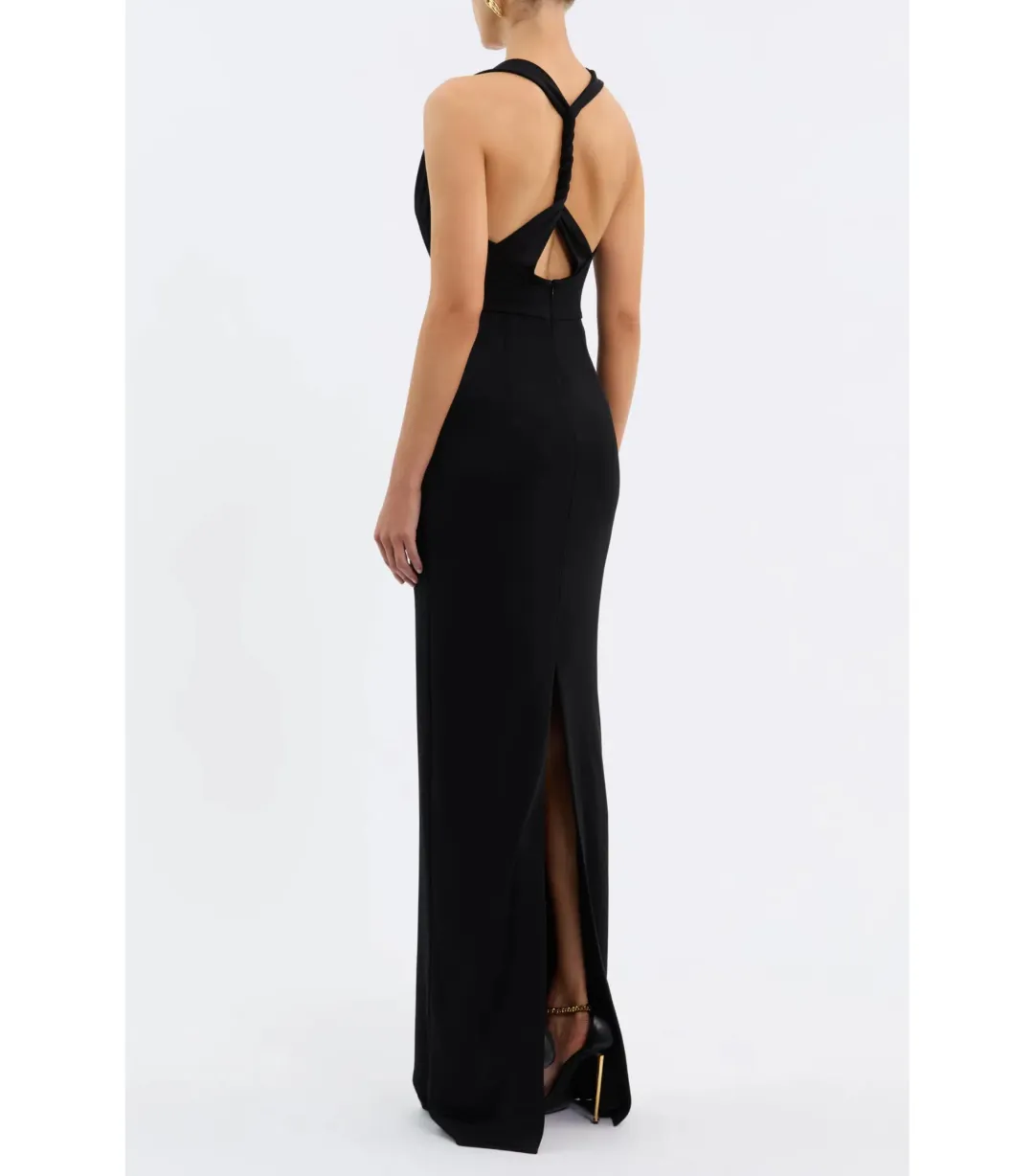 Rebecca Vallance Domenica Halter Gown Black Size AU 6 for rent on The Volte - main image