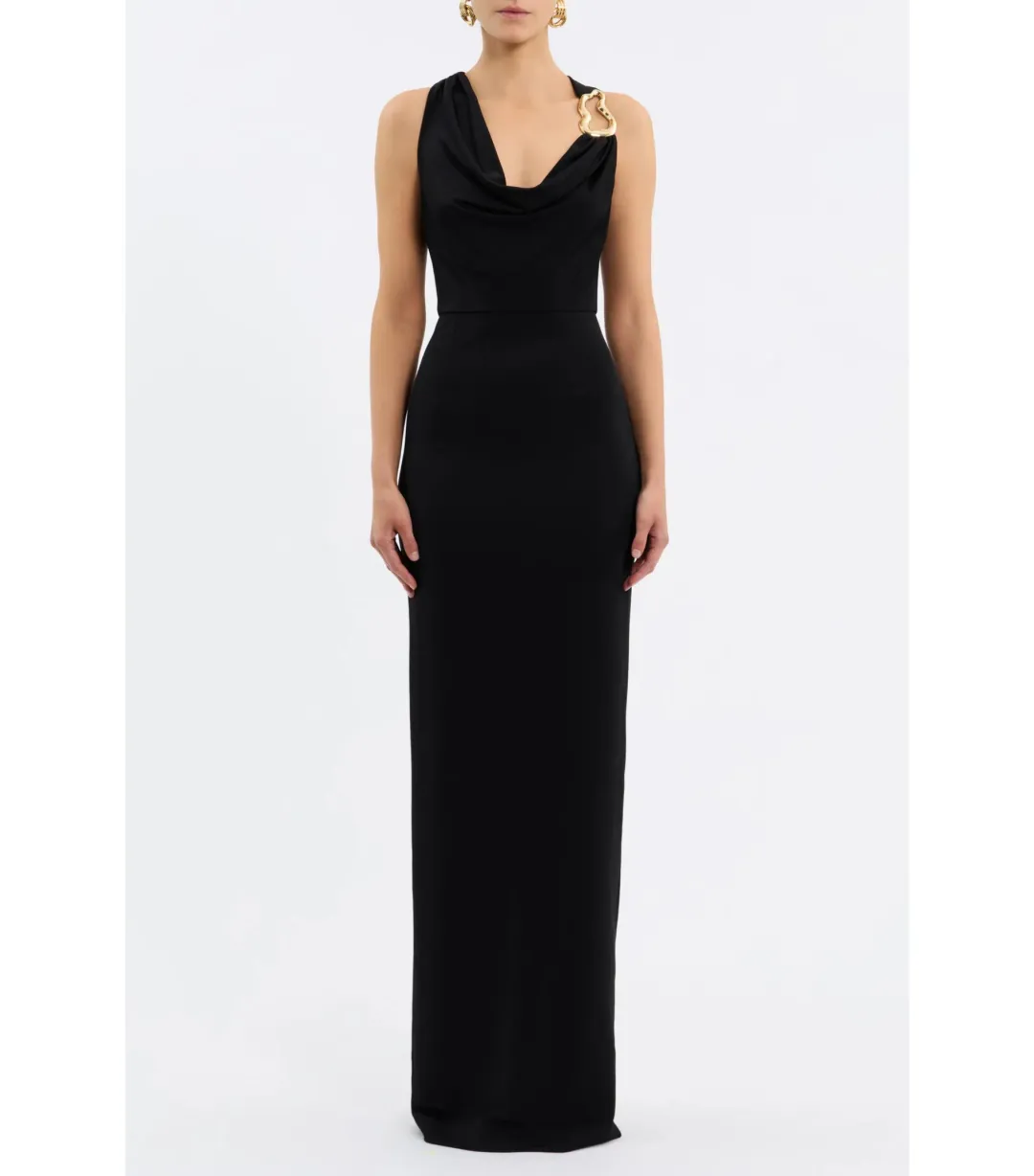 Rebecca Vallance Domenica Halter Gown Black Size AU 6 for rent on The Volte - main image