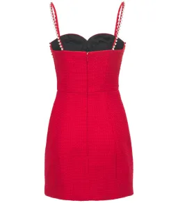 Area NYC Red Embellished Tweed Bustier Dress Red Size AU 6 for rent on The Volte - image 5
