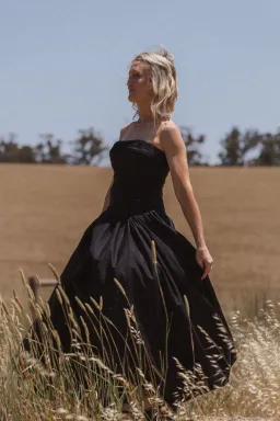 Aje Violet Bubble Hem Maxi Dress Black Size AU 10  for rent on The Volte - image 2