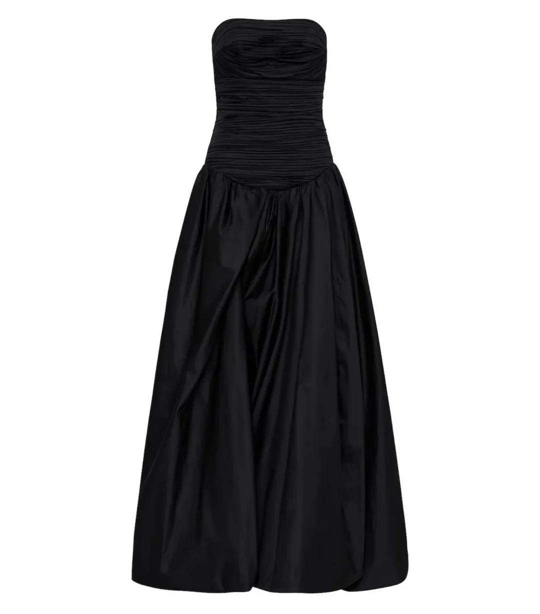 Aje Violet Bubble Hem Maxi Dress Black Size AU 10  for rent on The Volte - main image