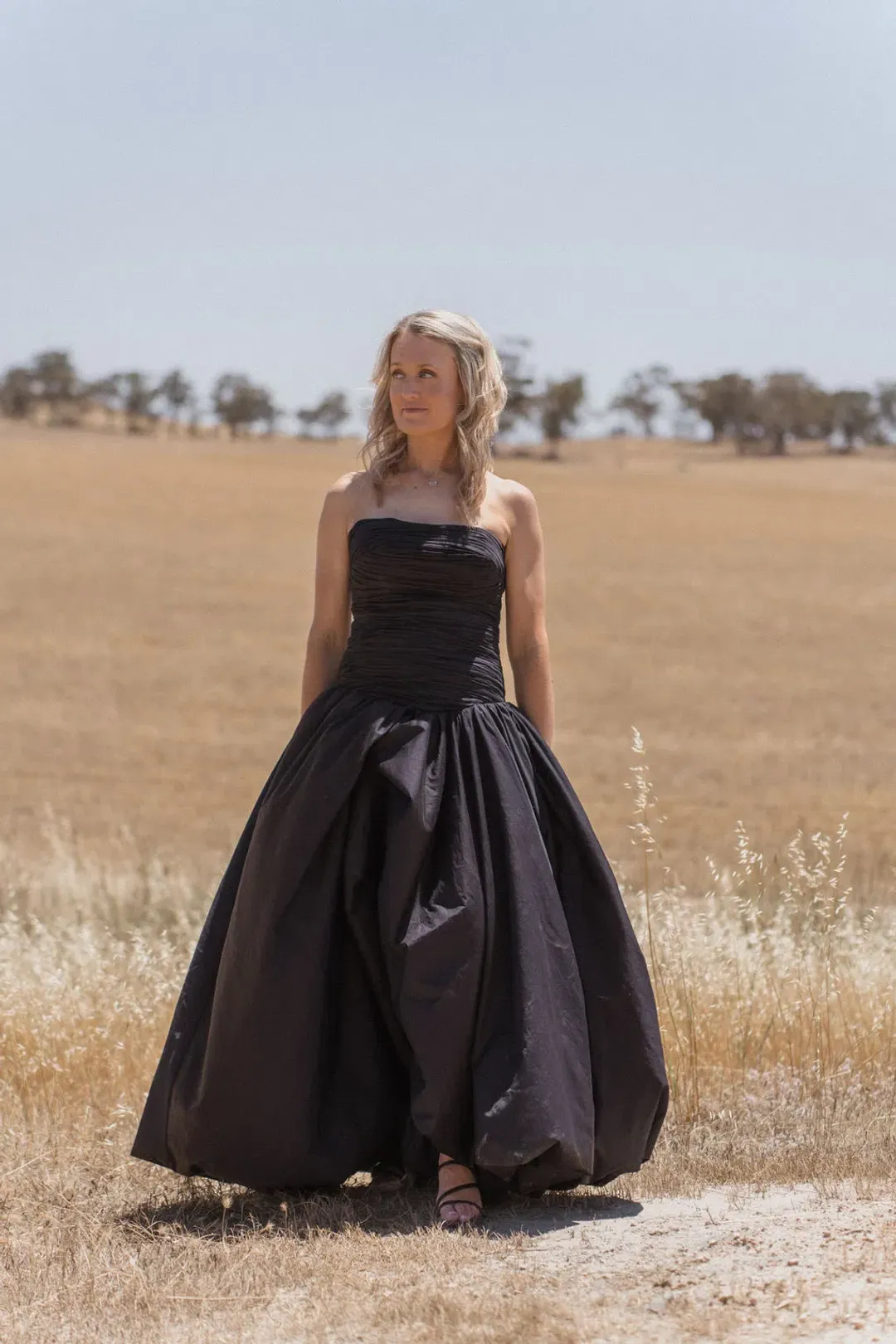 Aje Violet Bubble Hem Maxi Dress Black Size AU 10  for rent on The Volte - main image