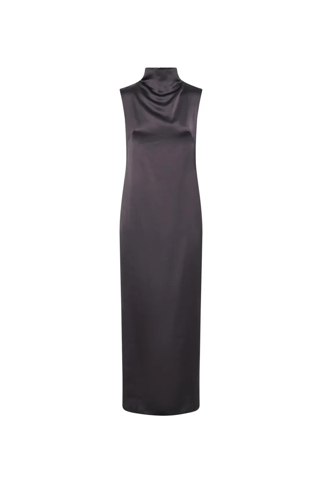 Camilla And Marc Emeline Satin Evening Maxi Dress In Charcoal Size 10  for rent on The Volte - main image