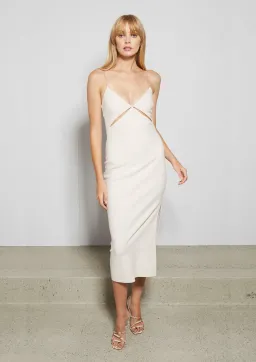Bec & Bridge Ulla Cut Out Midi Dress Vanilla Size 6 for rent on The Volte - image 1