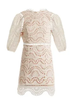 Zimmermann Jaya Wave Mini Dress White Size 8 for rent on The Volte - image 4