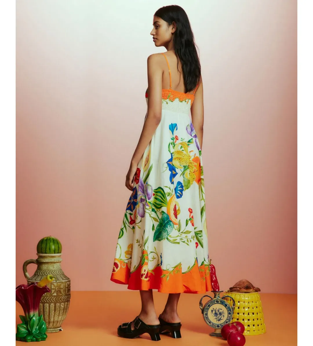 Alemais Flores Midi Sundress Print Size AU 10 for rent on The Volte - main image