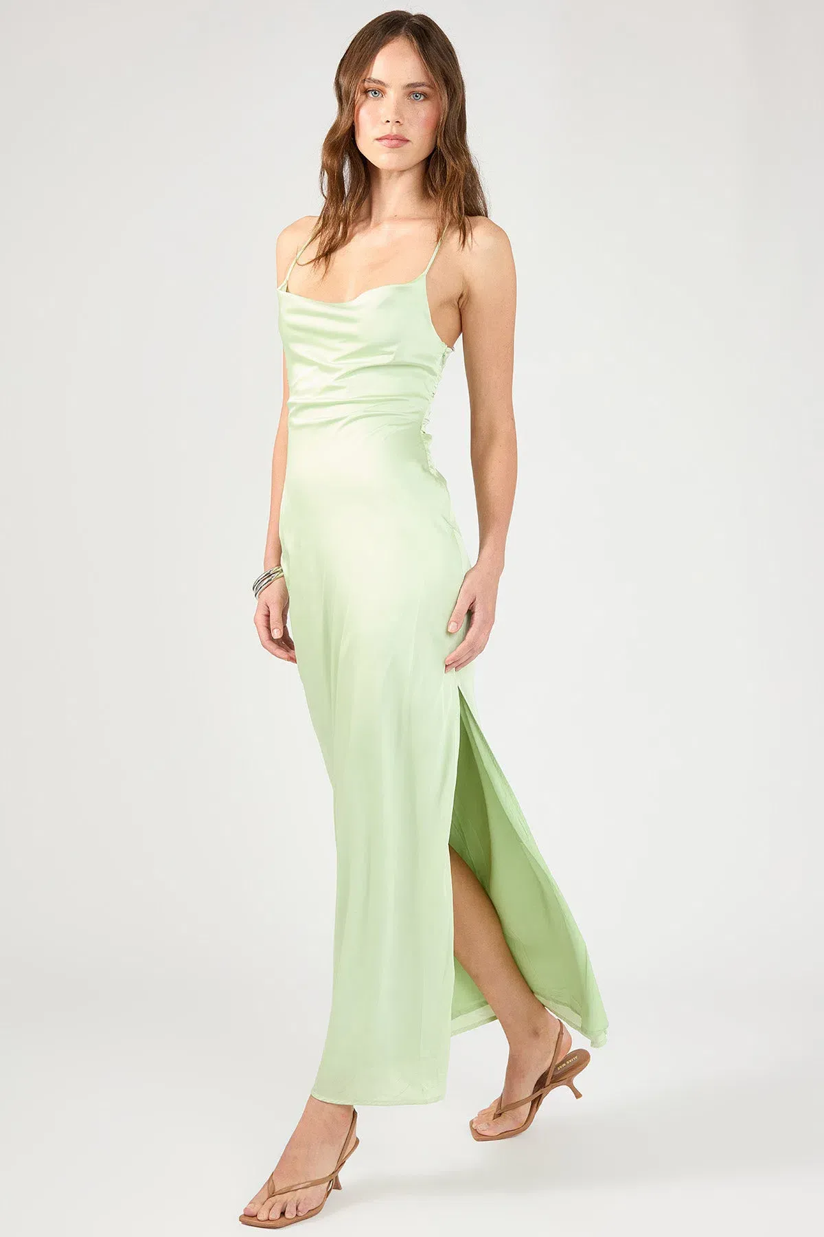Perfect Stranger Evie Recycled Maxi Dress Sage SIZE AU 6 for rent on The Volte - main image