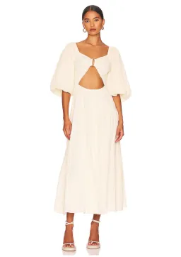 Sovere Mercy Reversible Midi Dress in French Vanilla Size  for rent on The Volte - image 1