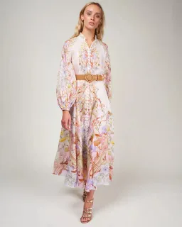 Zimmermann Jeannie Billow Long Dress Floral Swirl Size 1 / AU 10 for rent on The Volte - image 1