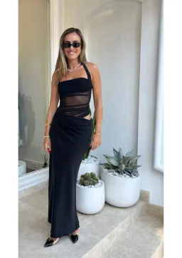 Benni Gina Halter Dress Black Size 10 for rent on The Volte - image 1