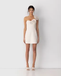 The Wolf Gang Flores Rose Mini Dress Ivory Size AU 8 for rent on The Volte - image 1