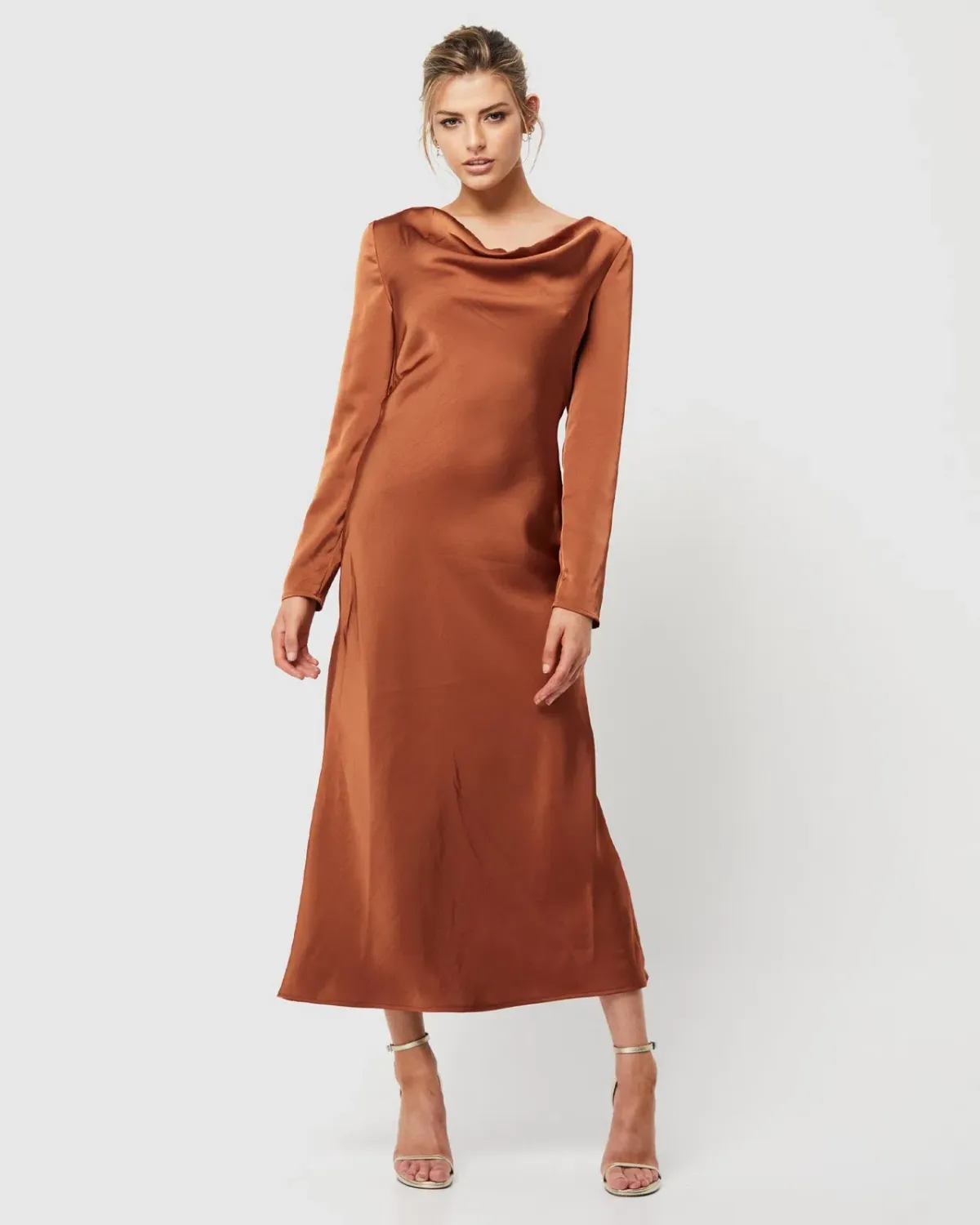 Mossman Pure Imagination Midi Dress Brown Size 10 for rent on The Volte - main image