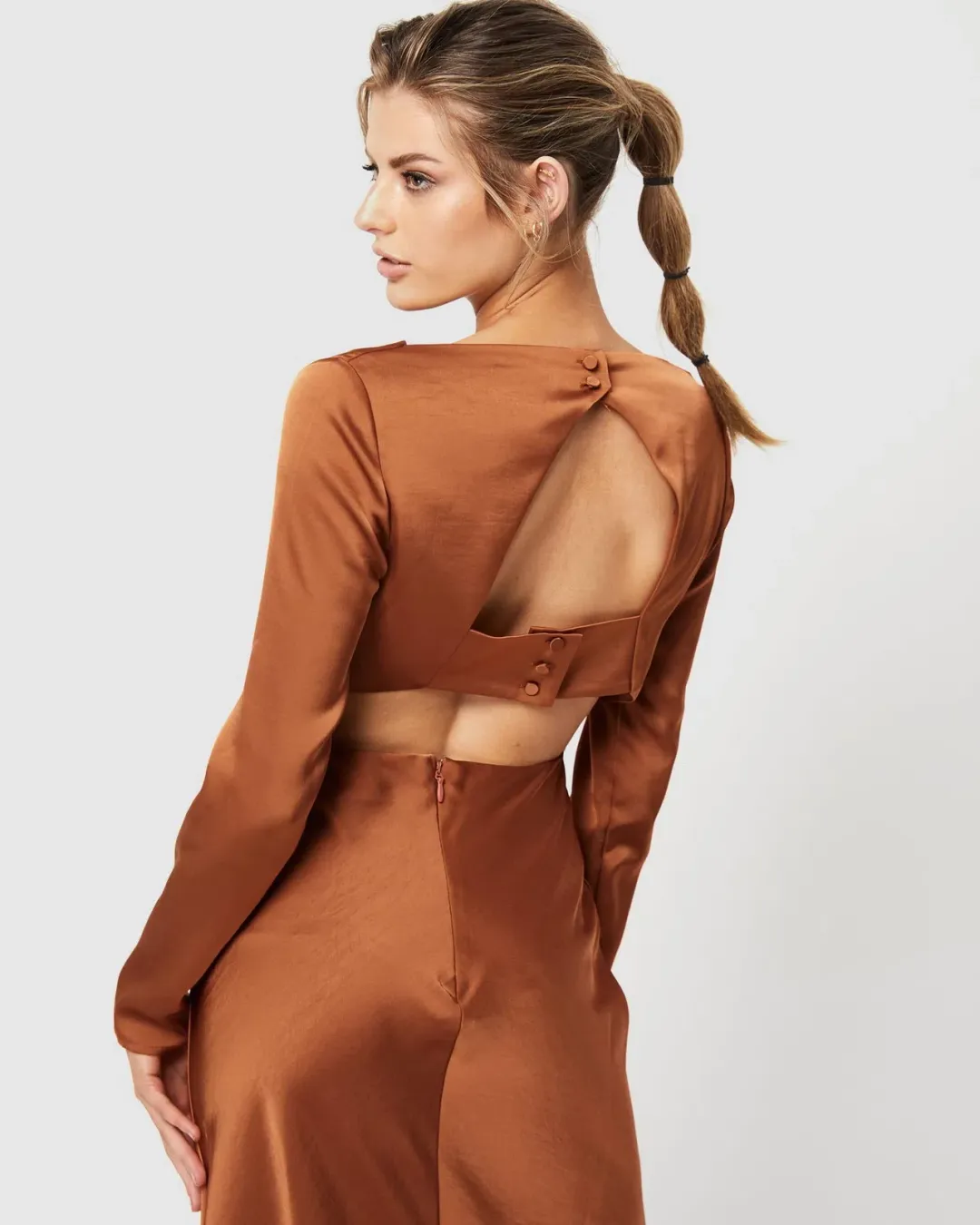 Mossman Pure Imagination Midi Dress Brown Size 10 for rent on The Volte - main image